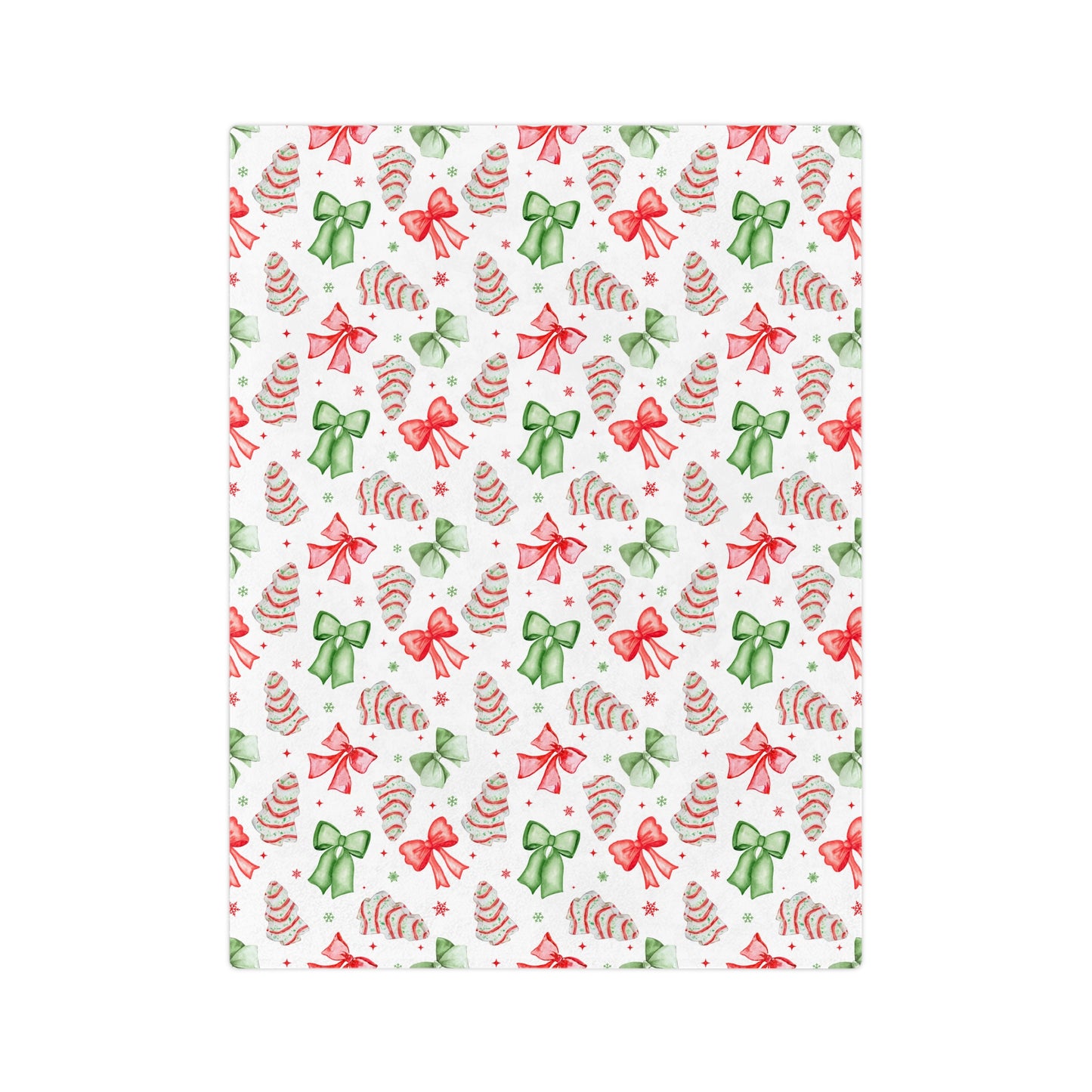 Christmas Coquette Bows and Tree Cakes Holiday Throw Blanket