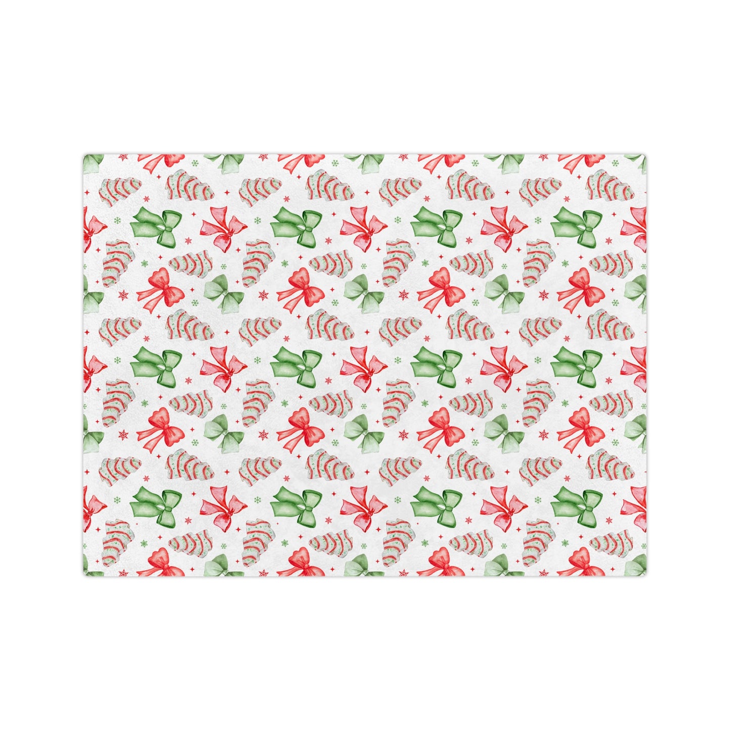 Christmas Coquette Bows and Tree Cakes Holiday Throw Blanket